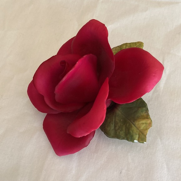 Vintage Napoleon authentic Capidimonte Italy porcelain rose - Picture 4 of 7